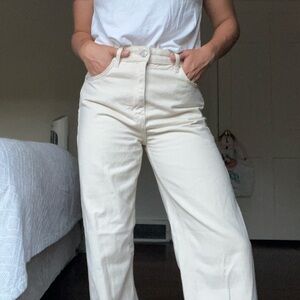 Zara Cream Denim Jeans